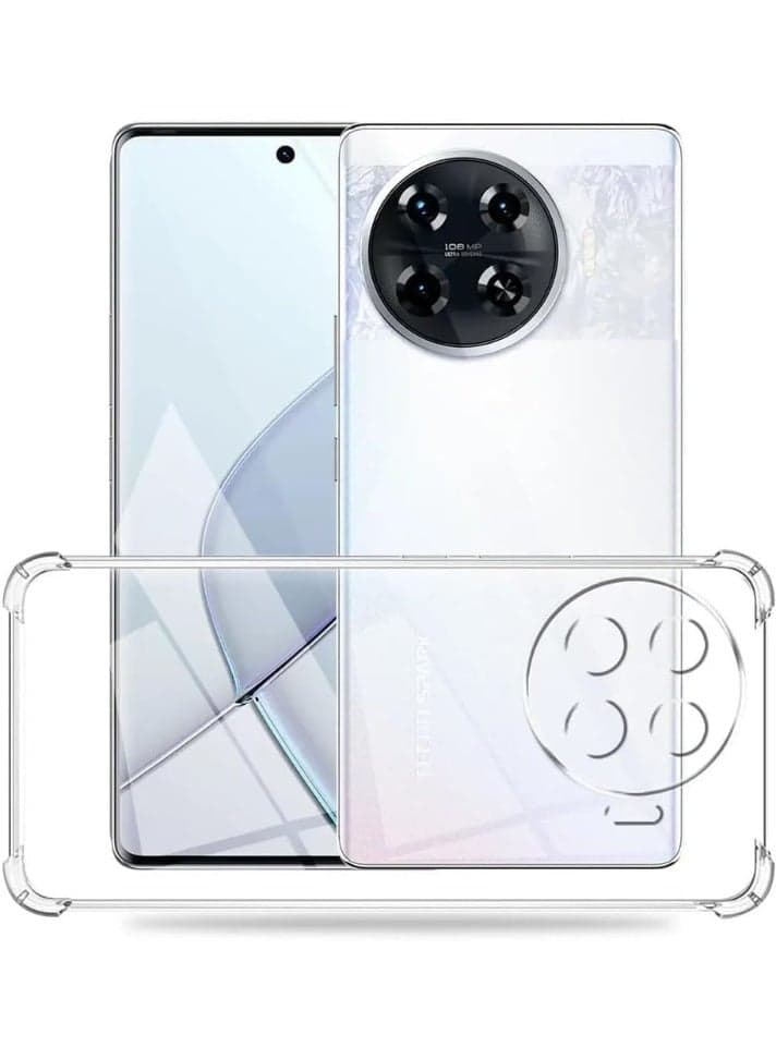 Case Compatible with Tecno CAMON 30 4G/5G, Cover Silicone Transparent TPU Gorilla Anti-shock Protector Camera Shockproof Corners - Clear (٥)