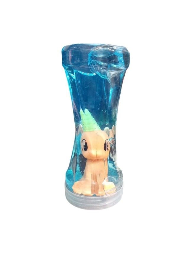 Crystal Slime Bottle With a Unicorn Character (Blue Slime & Putty Toys