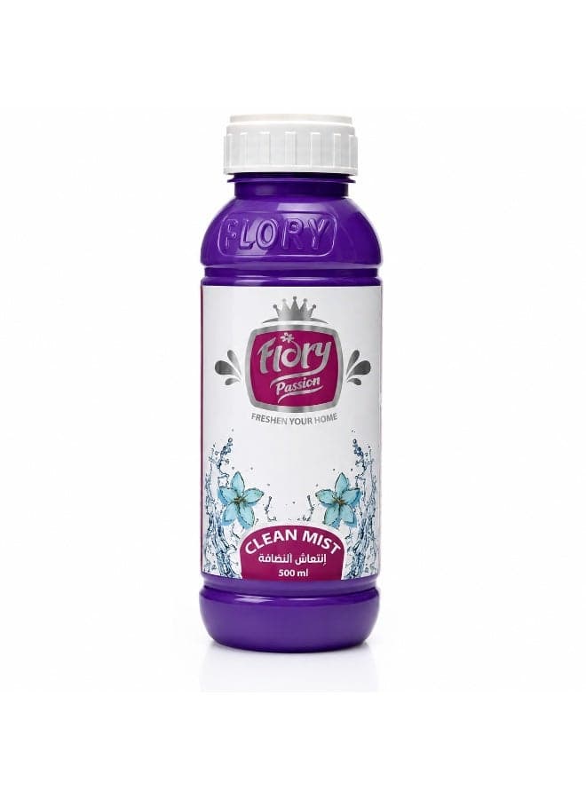 Flory Concentrated Floor Freshener, Clean Mist Fragrance, Multi-Purpose Floor & Surface Freshener, Long Lasting Fresh Scent, 500 ml Floor Cleaners