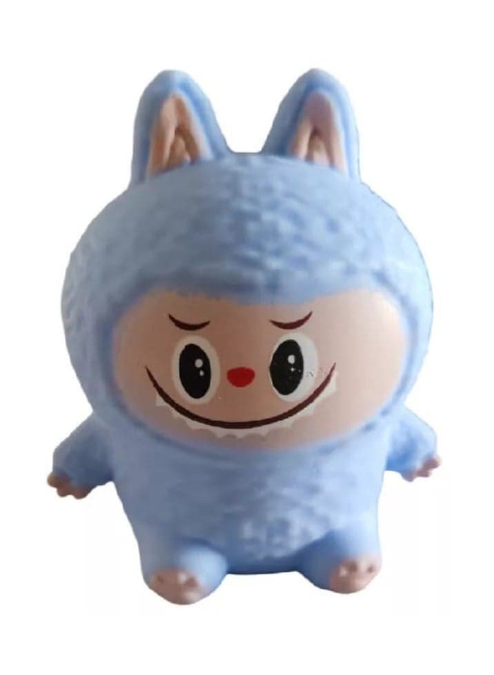 Mainan Squishy The Monster Labubu Warna Warni Mainan Pencet Soft Toy Penghilang Stress blue