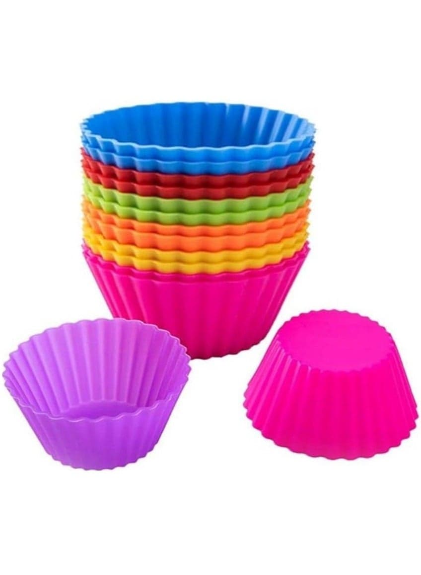20pcs Reusable Silicone Cupcake Molds, for Baking and Muffin Cupcake Molds - Silicone Baking Molds for Cupcakes - Non-Stick Baking Molds for Muffins, Chocolate and Desserts - Silicone Muffin and Cupcake Mold Set - Nonstick Baking Tools and Easy to Clean, Colorful Kitchen Pastry Tools for Cupcakes and Pudding - Silicone Baking Cups - Silicone Cake Mold for Chocolate Muffin Maker Moulds (٦)
