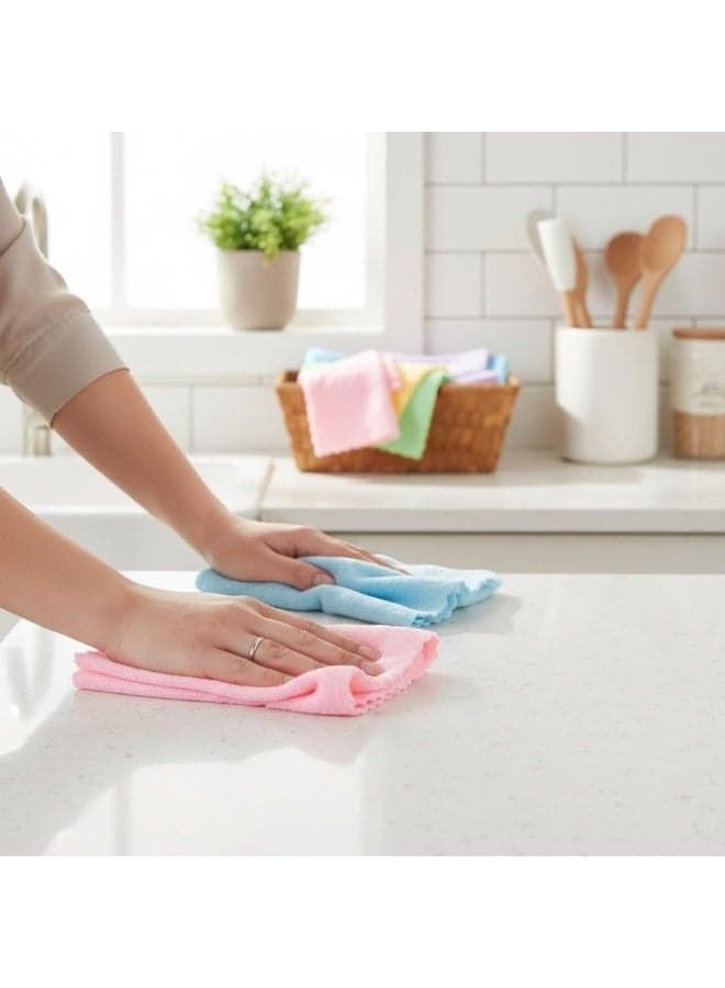 5PCS Pack Super Absorbent Microfiber Kitchen Dish Cloth High-Efficiency Tableware Cleaning Towel (4)