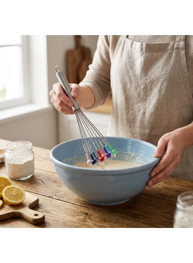 Ball Whisk with Multicolor Tips and Silver Handle (4)
