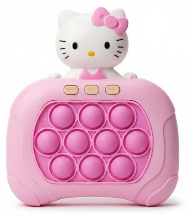 Kitty, Light up Popping Game - Pop-It Toys Controller, Fast Puzzle Toy, Bubble Pushing Toy for Stress Relief for Adults and Kids, 4 Modes