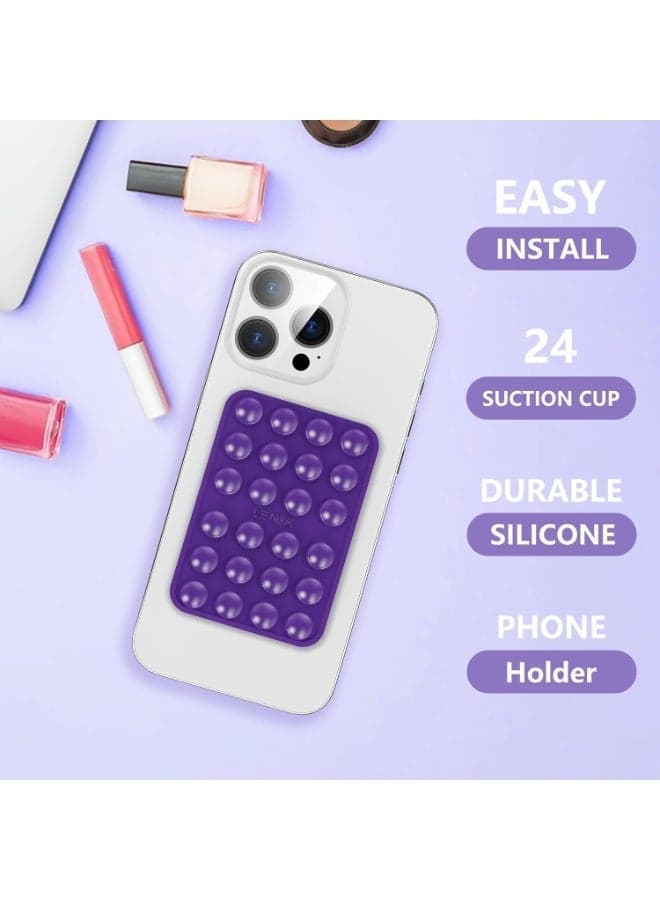 Dual Suction Phone Holder (Purple) – Strong Grip, Compact & Practical Design Mounts & Holders (٣)