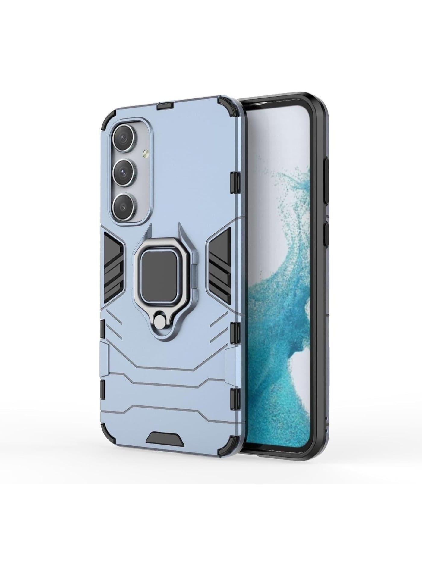Tough Armor Shockproof Back Cover with Ring Holder and Kickstand, 360 Degree Superior Protection, for Samsung Galaxy A25 (5G) (blue)