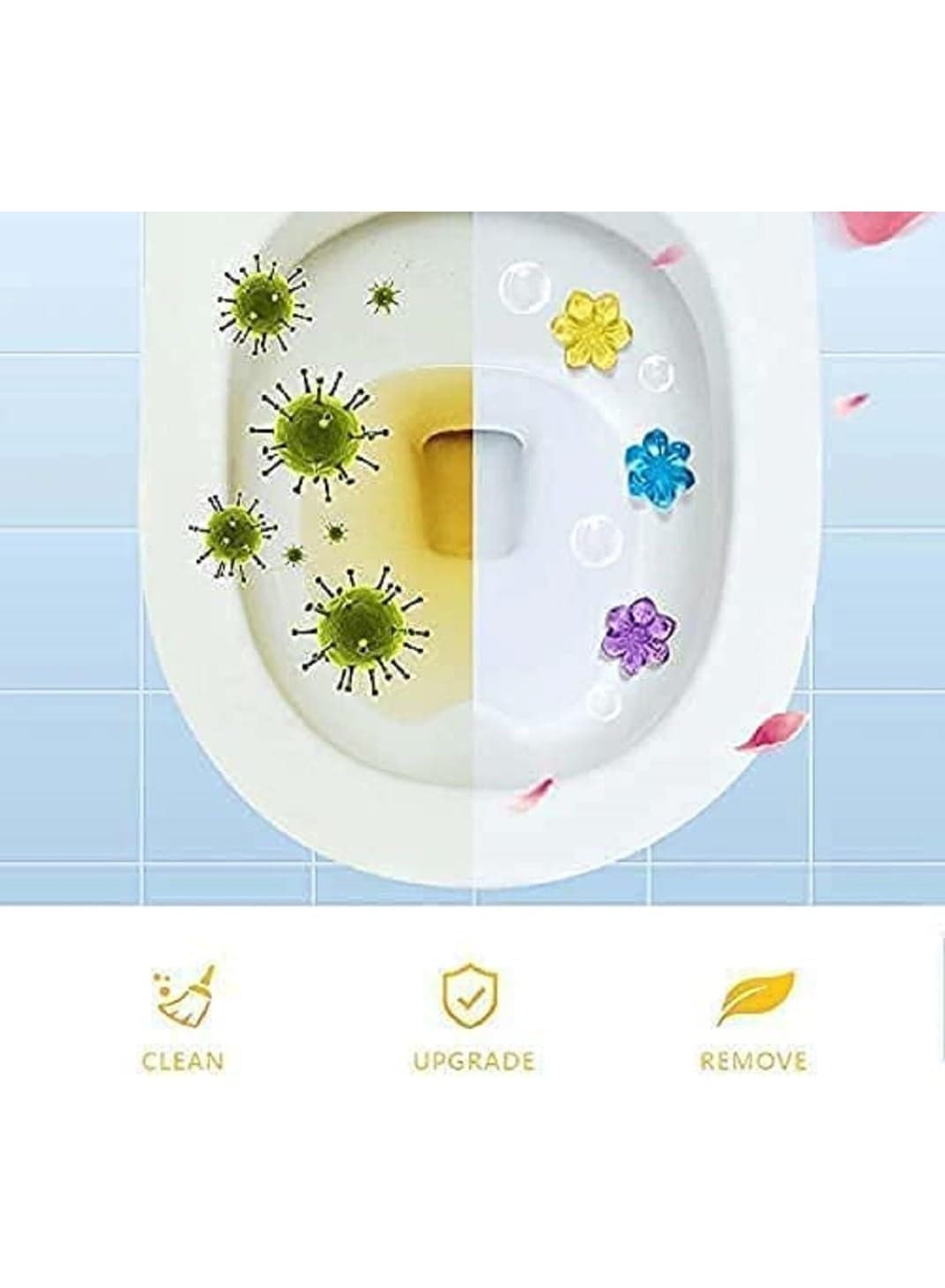 Toilet Gel Cleaner Stamps with Multi Fragrance, Automatic Cleaning & Long-Lasting Freshness, 14 Stamps per Tube (8)