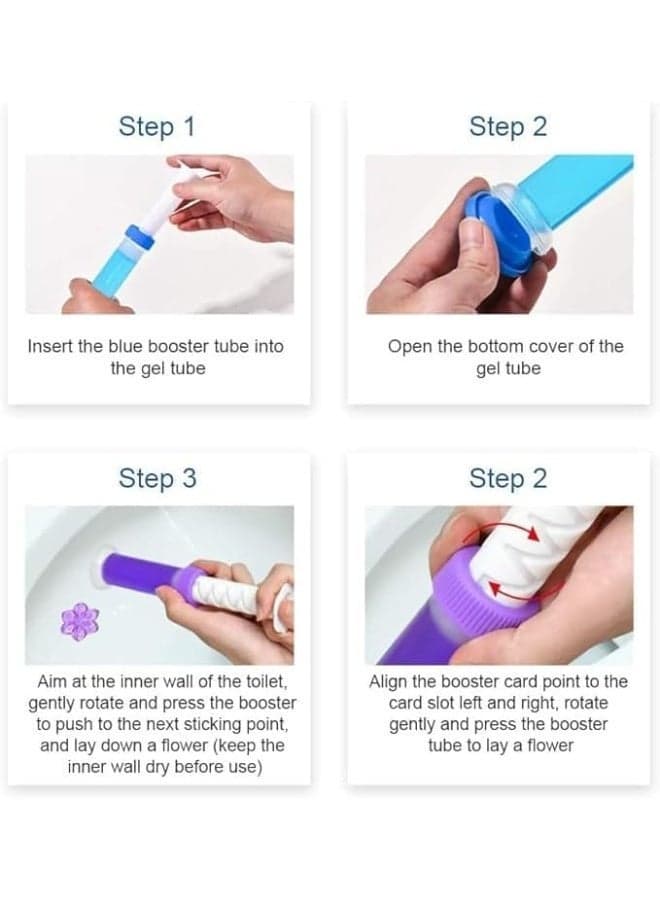 Toilet Gel Cleaner Stamps with Multi Fragrance, Automatic Cleaning & Long-Lasting Freshness, 14 Stamps per Tube (5)