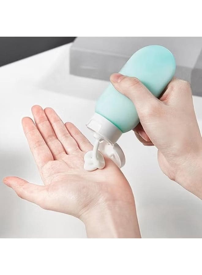Set of 3 Travel Bottles, Small Empty Leakproof Plastic Squeeze Bottles Travel Accessories (٤)