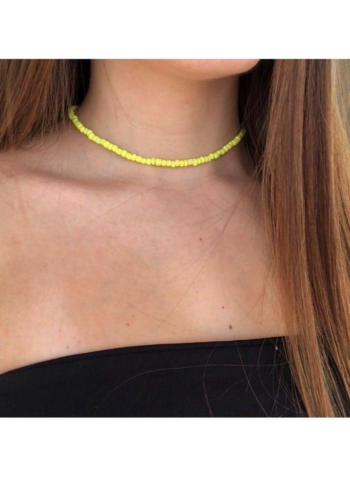 Fashion Choker Beads Necklace Yellow Color Girls' Necklaces & Pendants