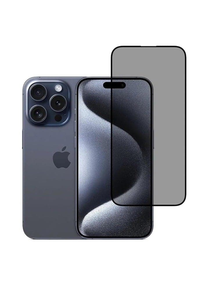 iPhone 16 Pro Tempered Glass Privacy Screen with Easy Installation Tool, Hardness Full Coverage, Case Friendly Privacy Protection Mobile Screen Protectors