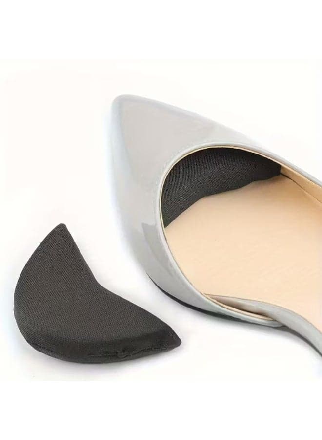2 Pcs Sponge Forefoot Insert Pad for Women High Heels Toe Plug Half Sponge Shoes Cushion Feet Filler Insoles Anti-Pain Pads (Black)
