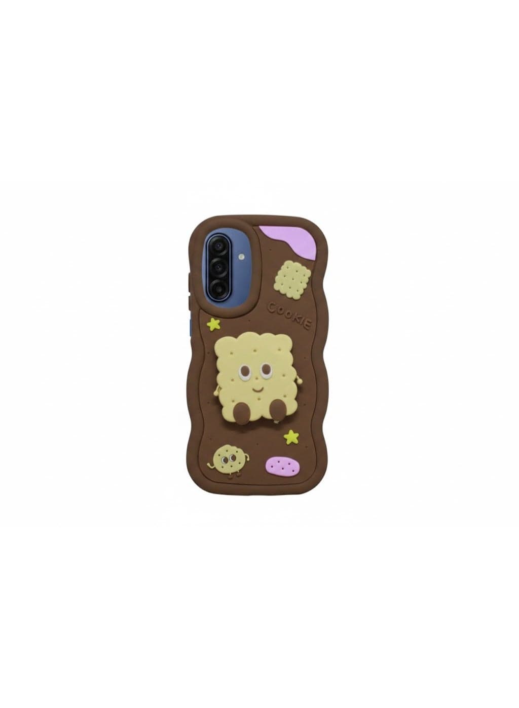 3D Silicone Protective Case for Samsung A17 with Wave Design, Shockproof and Cute Cartoon Graphics (Brown) Cases & Covers