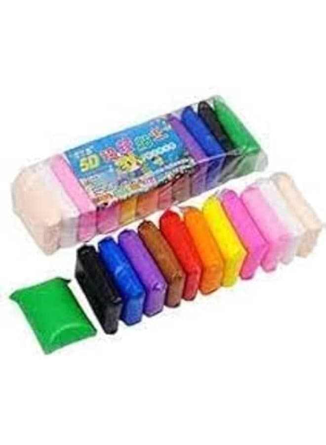 SRK Enterprise 12 Color/Set Light Clay Air Dry Polymer Plasticine Modelling Clay Super Light DIY Soft Creative Handgum Educational Clay Toys,MULTI Clay & Dough