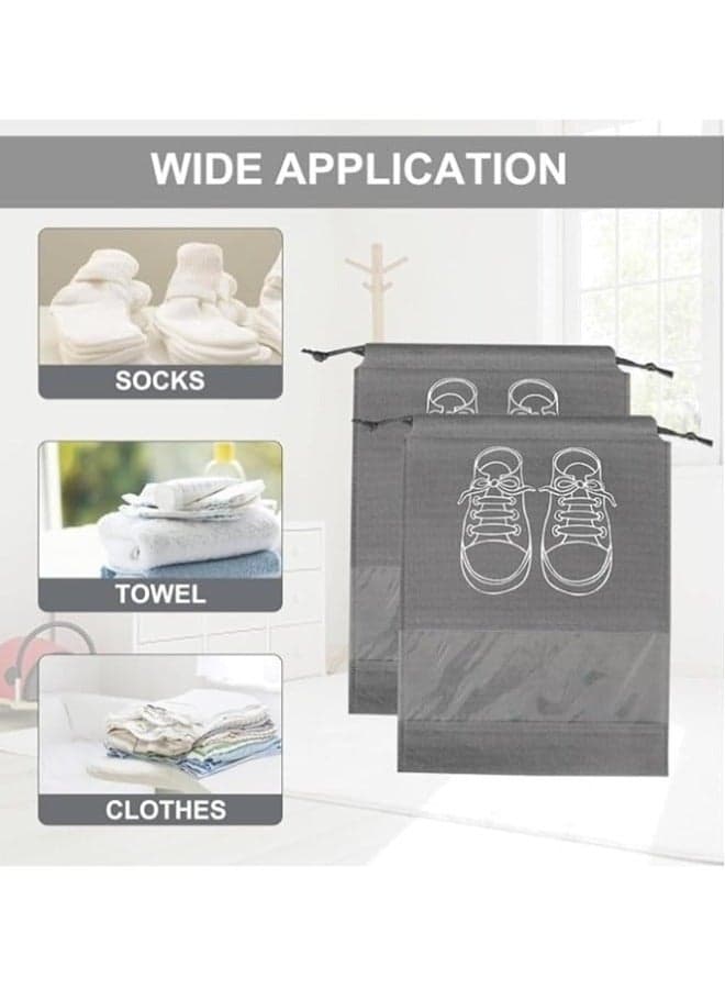 5Pcs Large Travel Storage Shoe Bag Waterproof Non-Woven with Rope for Men and Women (5)