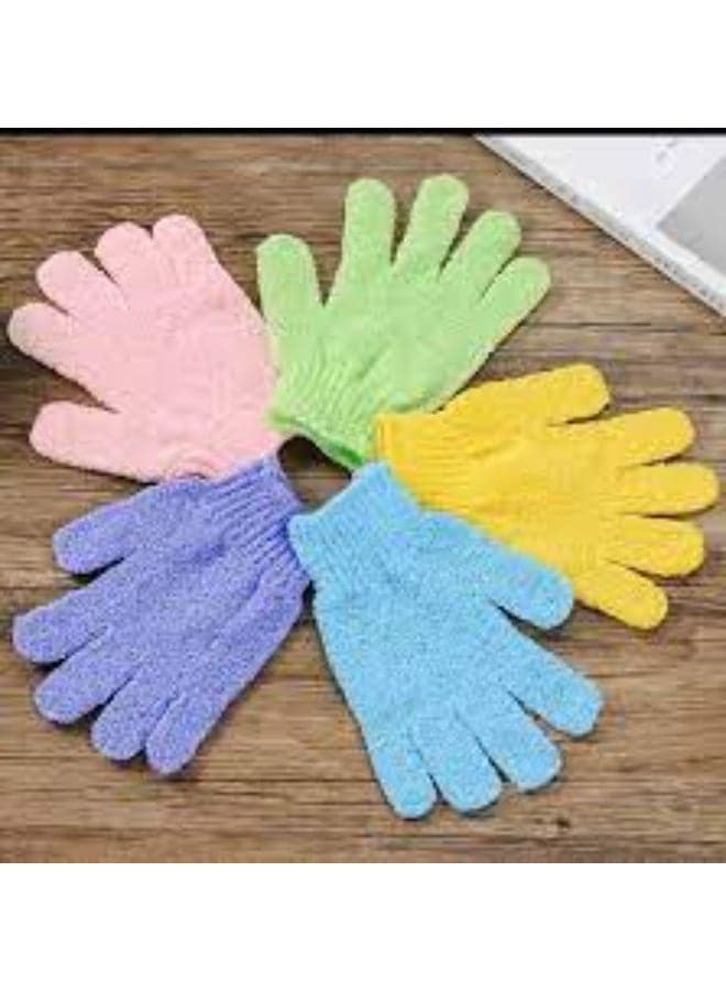 Shower Gloves Bath Body Exfoliator Mitts Scrubs Away Ingrown Hair Dead Skin Cell Remover Loofah Spa Massage Exfoliating Gloves 1PC may vary color Hand & Foot Treatment (4)