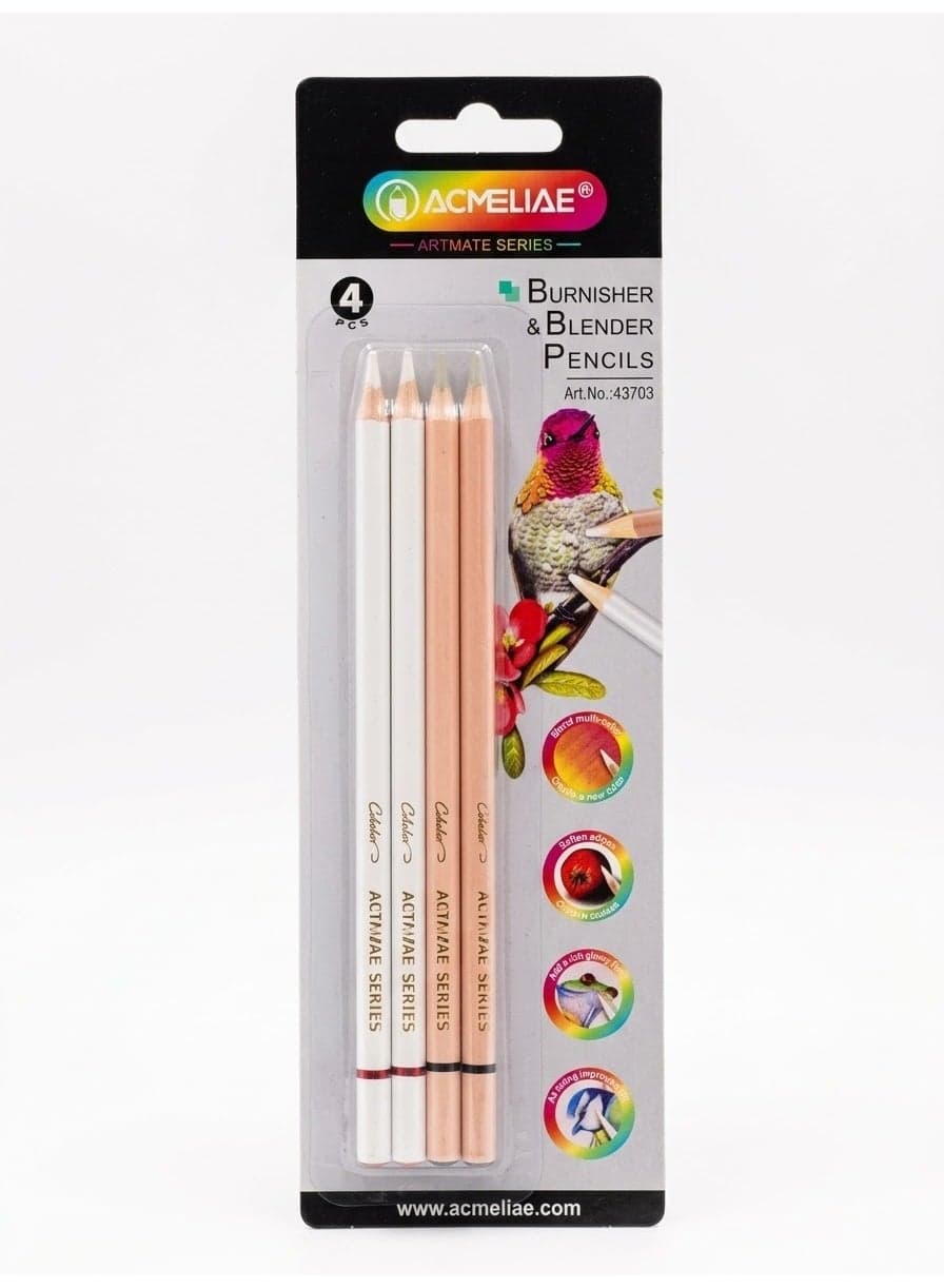 ACMELIAE Animate Series 4-Piece Burnisher & Blender Pencils Set for Colored Pencils