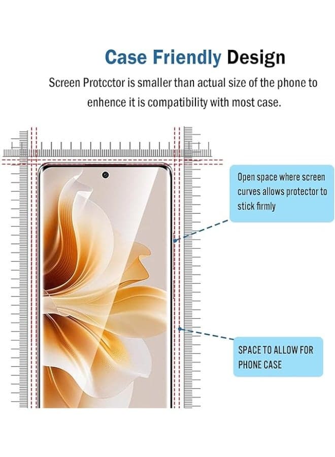 Screen Protector For ViVo V40 / Vivo V40 Pro Tempered Glass Screen Protector Full Screen Coverage HD Clarity 3D Curved Edge Anti Shatter Scratch Proof Glass For ViVo V40 / V40 Pro 5G Mobile Screen Protectors (٥)