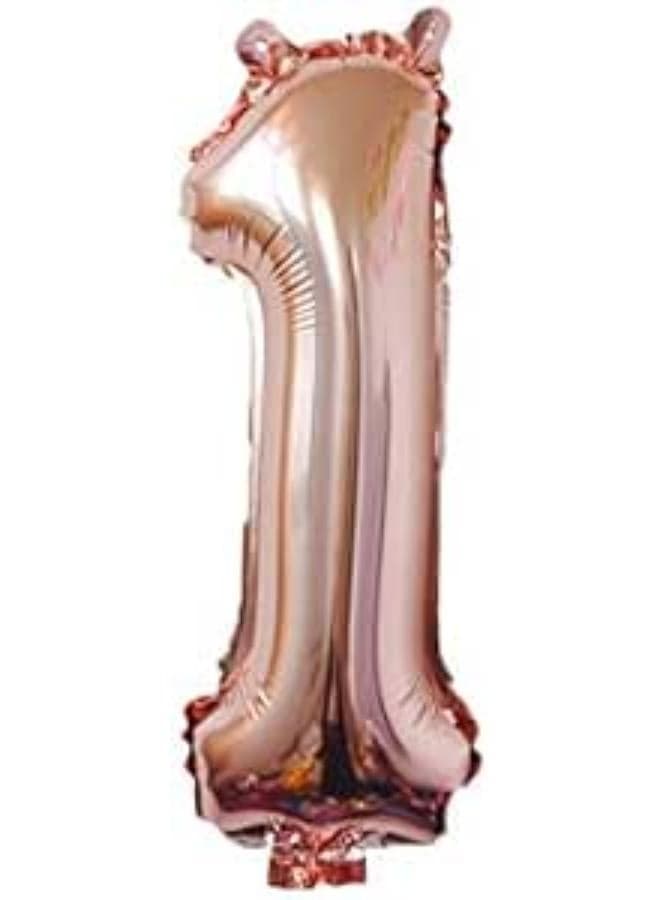 (1m) Rose Gold Digit Helium Foil Birthday Party Balloons Number 1