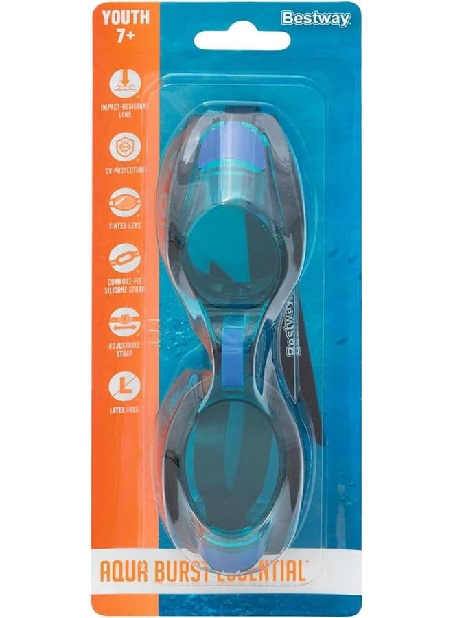 Bestway swimming goggles for kids, youth and juniors | no leaking uv protection and adjustable strap, aqua burst essential, assorted colours Beach Toys (3)