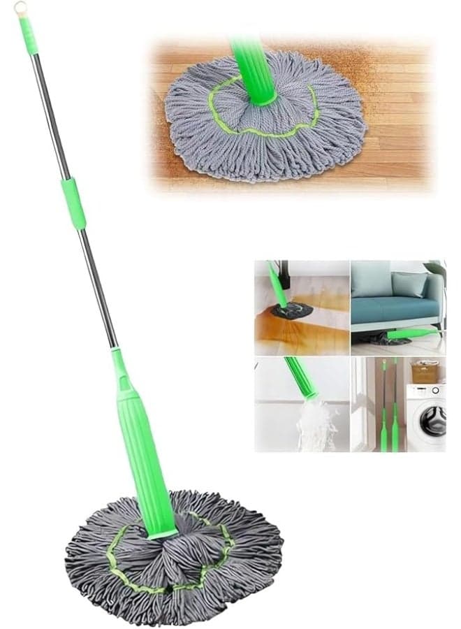 2-in-1 Self-Wringing Mop for Cleaning and Drying Floors - Ceramic Cleaning Mop - Wringing Mop Buckets (٤)