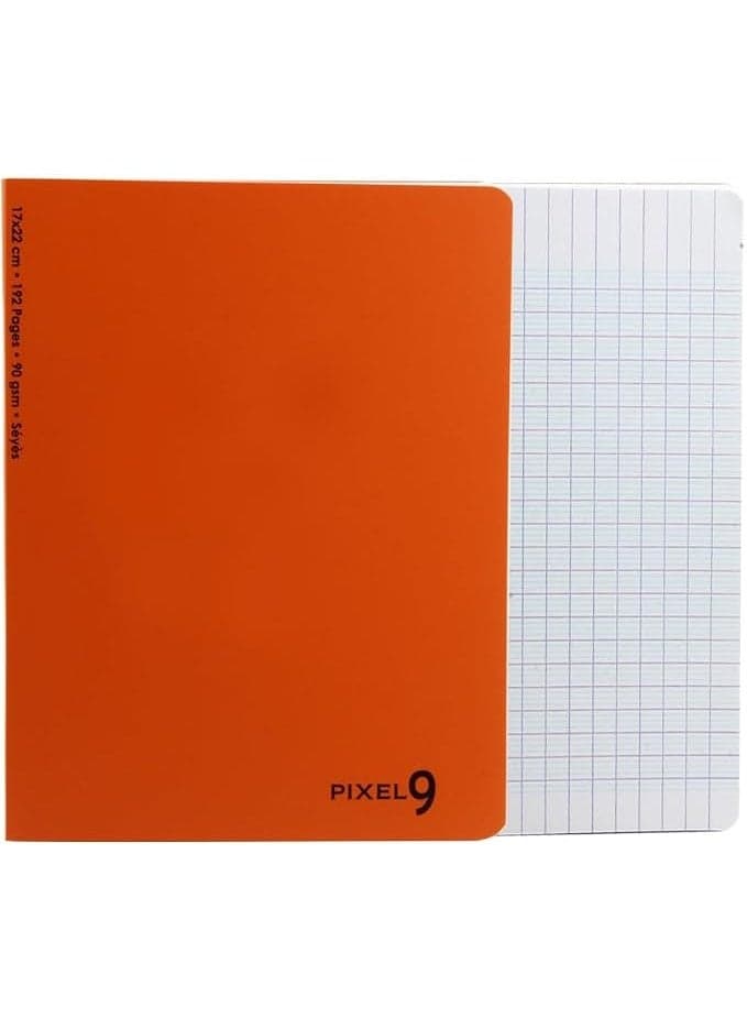 Mintra School exercise book Pixel 9 Cias pin 96 sheets orange plastic cover Notebooks