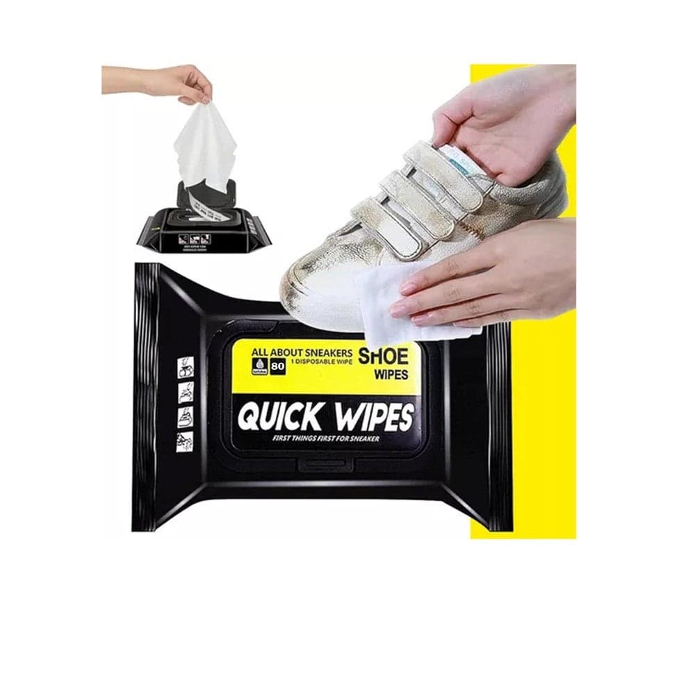 Shoe Cleaner Wipes 80 Pcs, Portable Sneakers Cleaner Shoe Wipes, Quickly Remove Dirt & Stains, Sneakers Cleaning Kit for Most Footwear Pack of 1 Men's Shoe Care & Accessories
