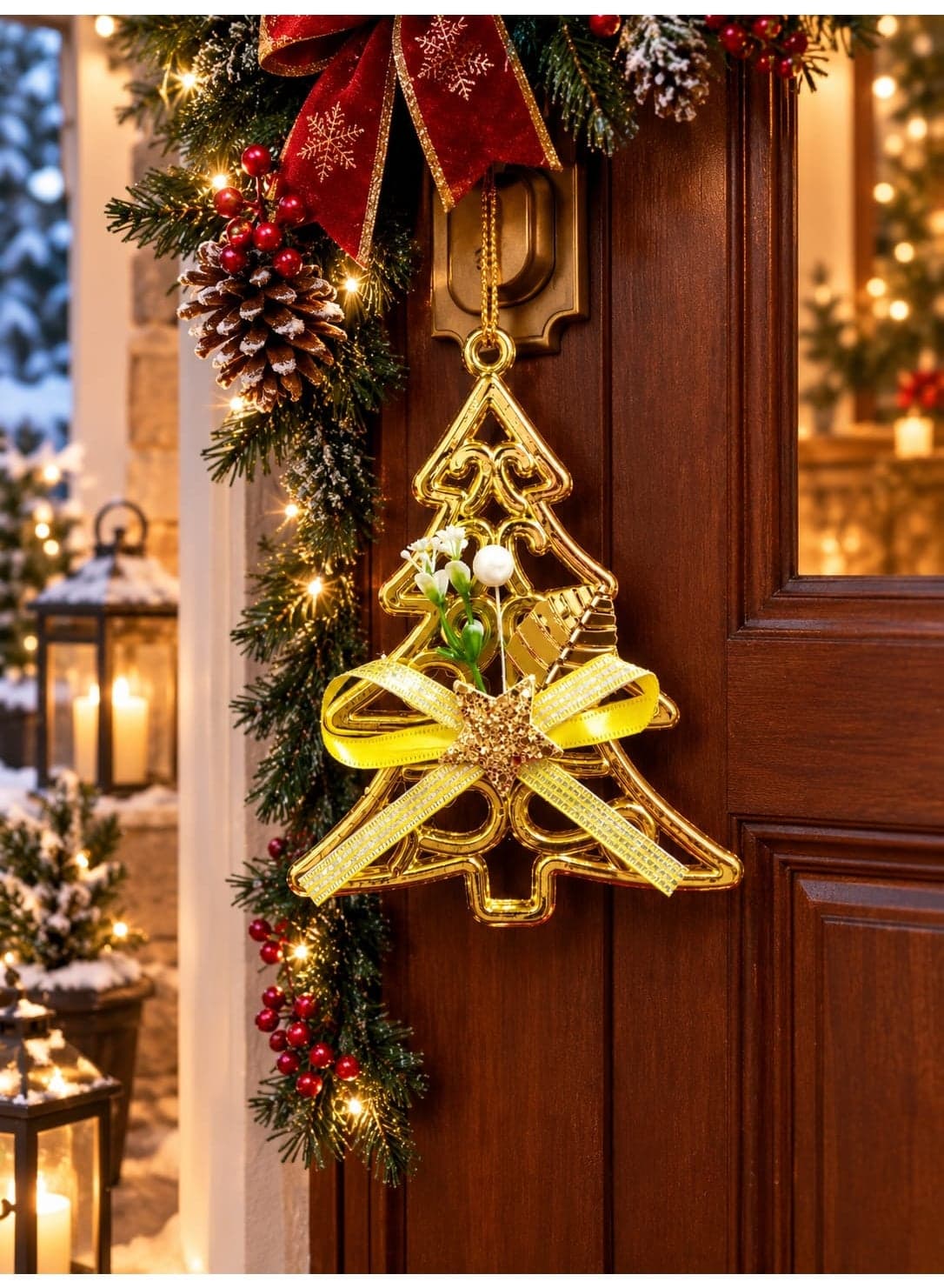 Christmas ornaments for trees and doors – festive holiday decorations