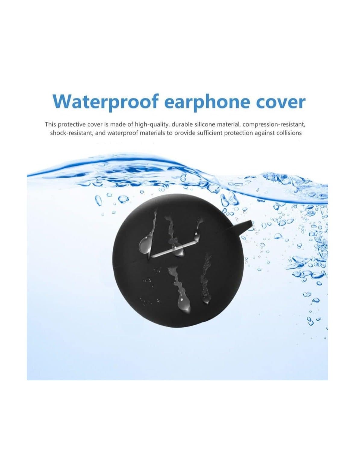 Case Compatible with Oppo Enco Buds 2 / Oppo Enco Air 2i Case - Silicone Cover Holder for Earbuds - Black Headphone Cases (٦)