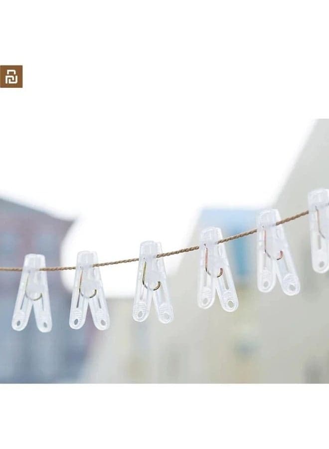 20-Piece Clear Plastic Clothes Pegs Set – Elegant & Stylish Laundry Clamps Pack Clothes Drying Clips (٢)