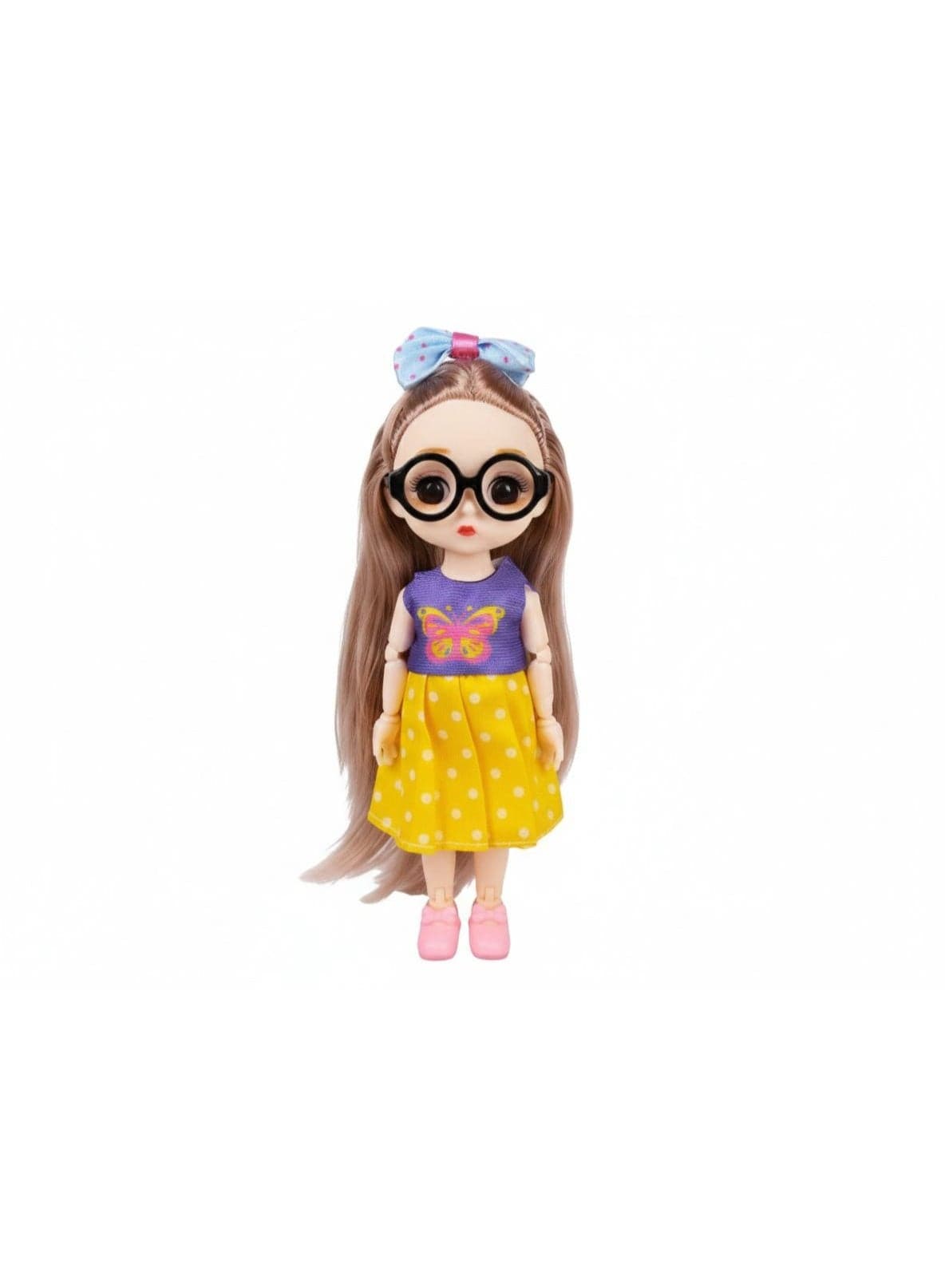 Fully articulated kids doll with movable joints in legs, arms, elbows, and all body parts, easy to pose for realistic and fun playtime, perfect as a daily toy and also ideal as a decorative piece for girls' rooms, beautifully designed with attractive details to enhance imagination and creativity, a wonderful gift for girls on any occasion. Fashion Dolls (7)