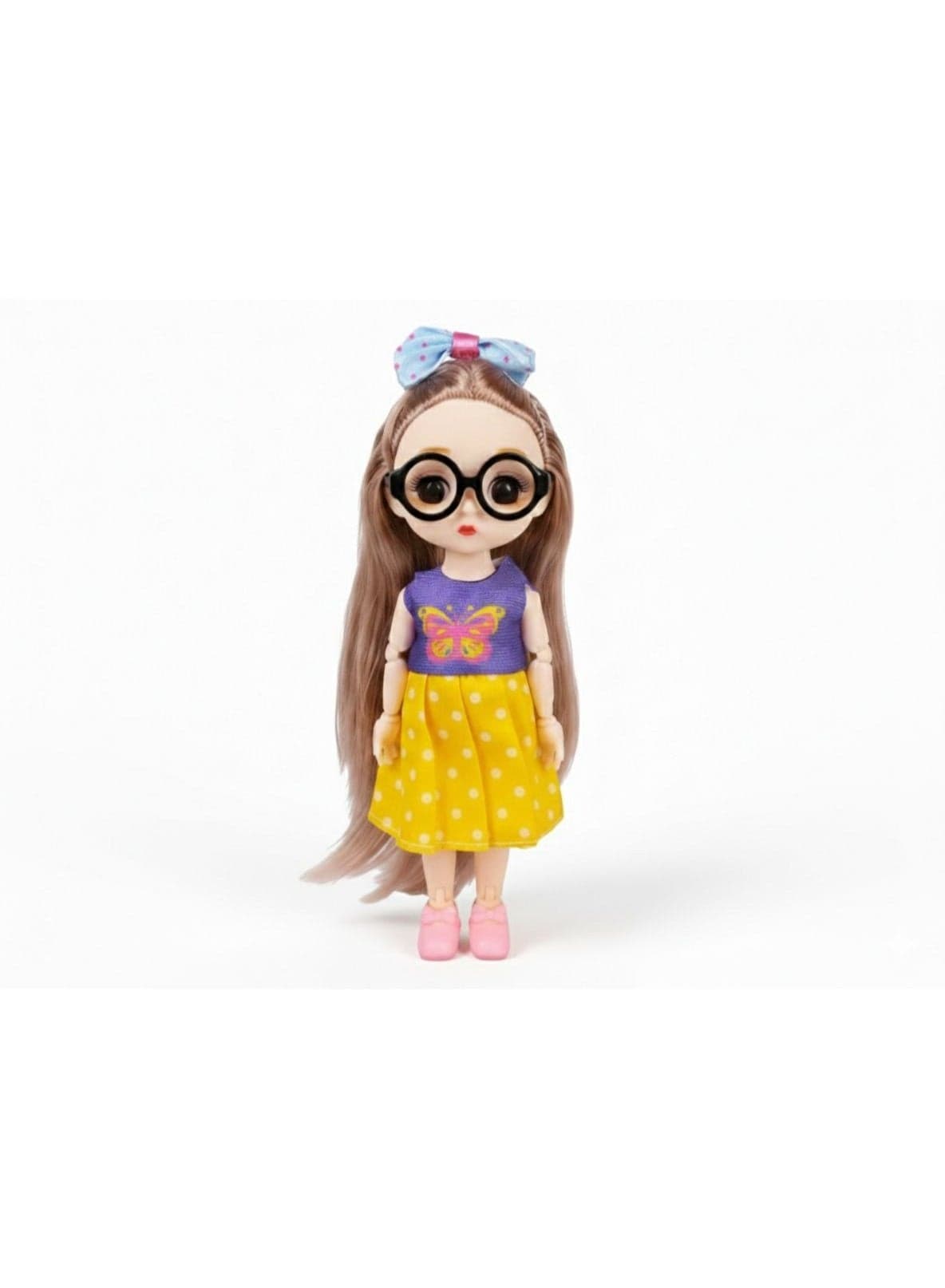 Fully articulated kids doll with movable joints in legs, arms, elbows, and all body parts, easy to pose for realistic and fun playtime, perfect as a daily toy and also ideal as a decorative piece for girls' rooms, beautifully designed with attractive details to enhance imagination and creativity, a wonderful gift for girls on any occasion. Fashion Dolls (4)