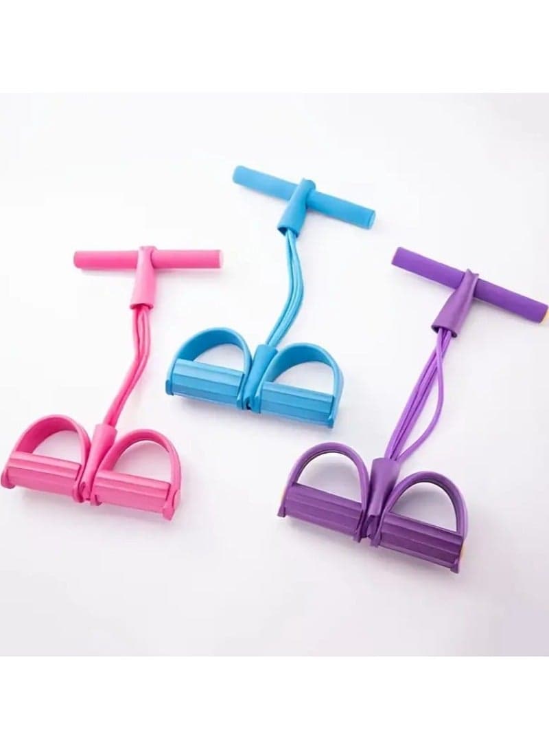 Abdominal and Arm Strengthener - Fitness Toning Belt 4 Tube Bands Elastic Foot Pedal Resistance Band for Home Gym Yoga Abdominal Waist Leg Arm - Resistance Band for Gym Workout - Multifunctional Resistance Training Tools, 4 Leg and Foot Trainers with Bands, Pull Ropes, Tubes and Pedal, for Yoga Fitness, Abdominal and Bodybuilding Expander Tools for Home Gym - Fitness Resistance Band - Resistance Pull Belt for Workout Exercise & Fitness Accessories (4)