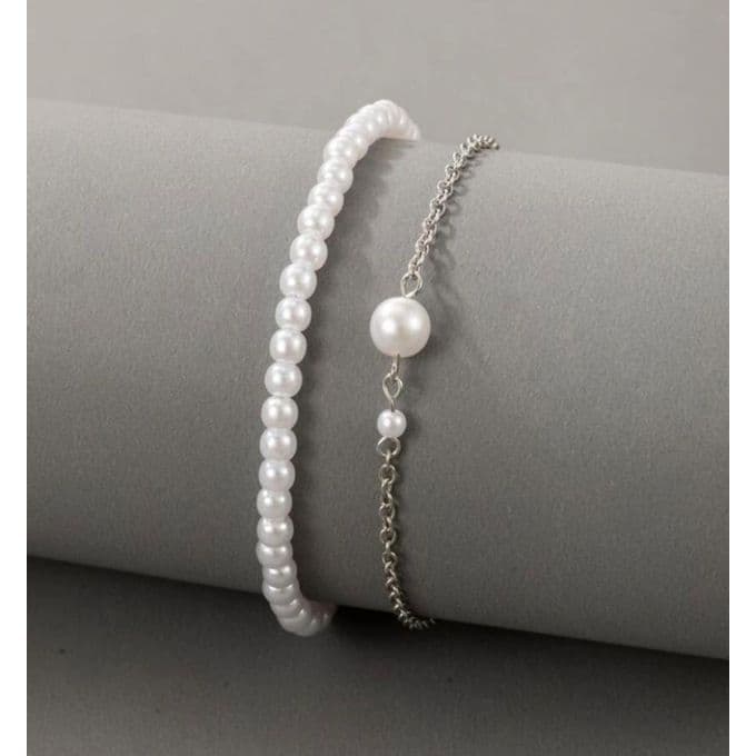 Two-piece handmade pearl bracelet Women's Bracelets & Bangles