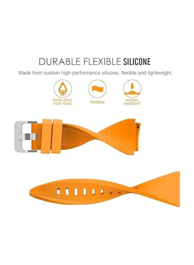 Elmo3ezz Strap Compatible with Samsung Galaxy Watch 3 45mm/Galaxy Watch 46mm/Gear S3 Frontier/Huawei Watch GT2 Pro/GT/GT2 46mm, 22mm Silicone Sport Replacement Band 22MM (Orange) Smartwatch Bands (٣)