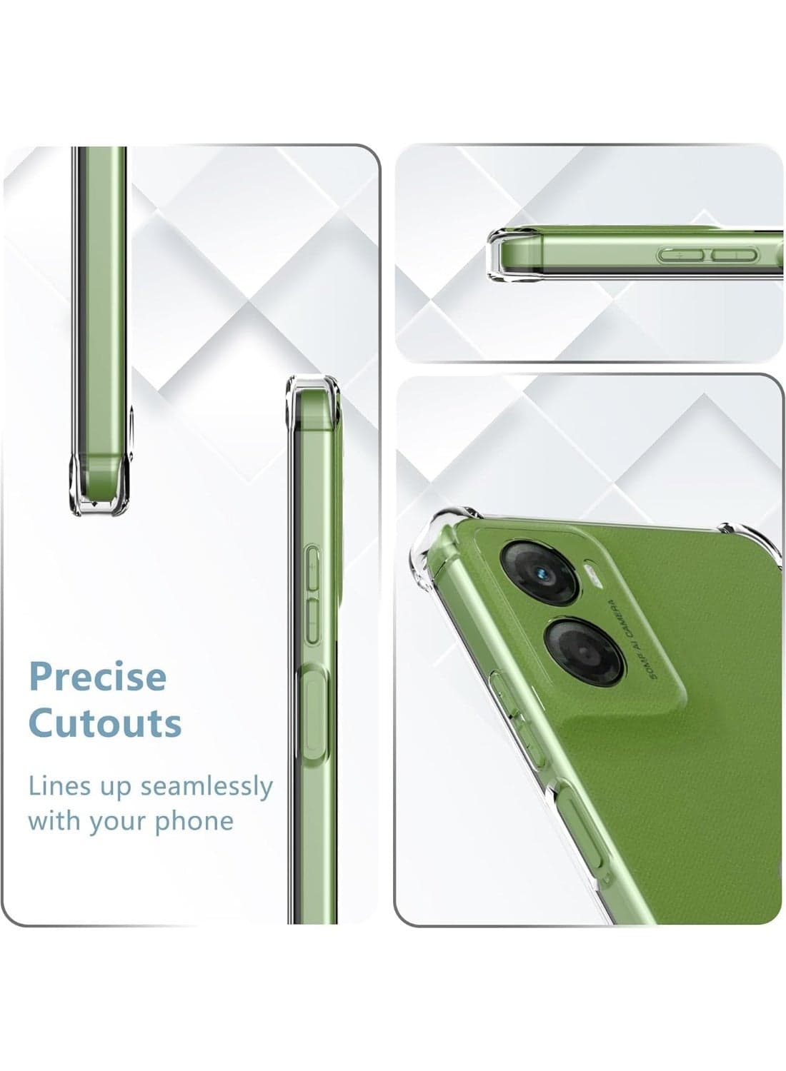 Case Compatible with Motorola G06 ,Cover Silicone Transparent TPU Gorilla Anti-shock Protector Camera Shockproof Corners - Clear (6)