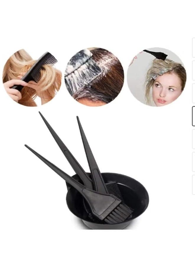 4-Piece Hair Coloring Kit with Mixing Bowl, 3 Professional Dye Brushes and Sectioning Comb for Hair Dye Application, Suitable for Home and Salon Use Hair Care Accessories (7)
