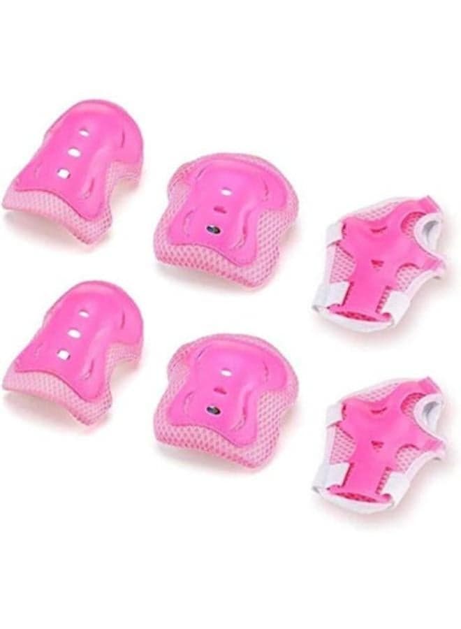 Generic G-85 Skating Protective Gear Set Of 6 - Pink White Kids Protective Gear