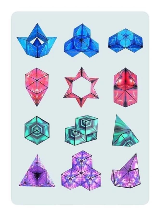 Purple Magic Shape Shifting Cube Fidget Toy, 3D Magnetic Puzzle with Transforming Shapes – Purple Brain Teasers (٤)