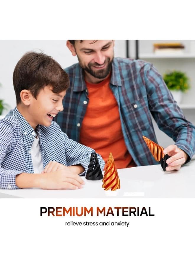 Impossible Cone, Spiral Cone Fidget Toy 3D Printed Spiral Fidget Toys Impossible Pyramid Passthrough Sculpture, Mini Cones Pass Through Pyramid Fidget Toy for Stress and Anxiety Relaxing (2PCS) Pop It (٣)