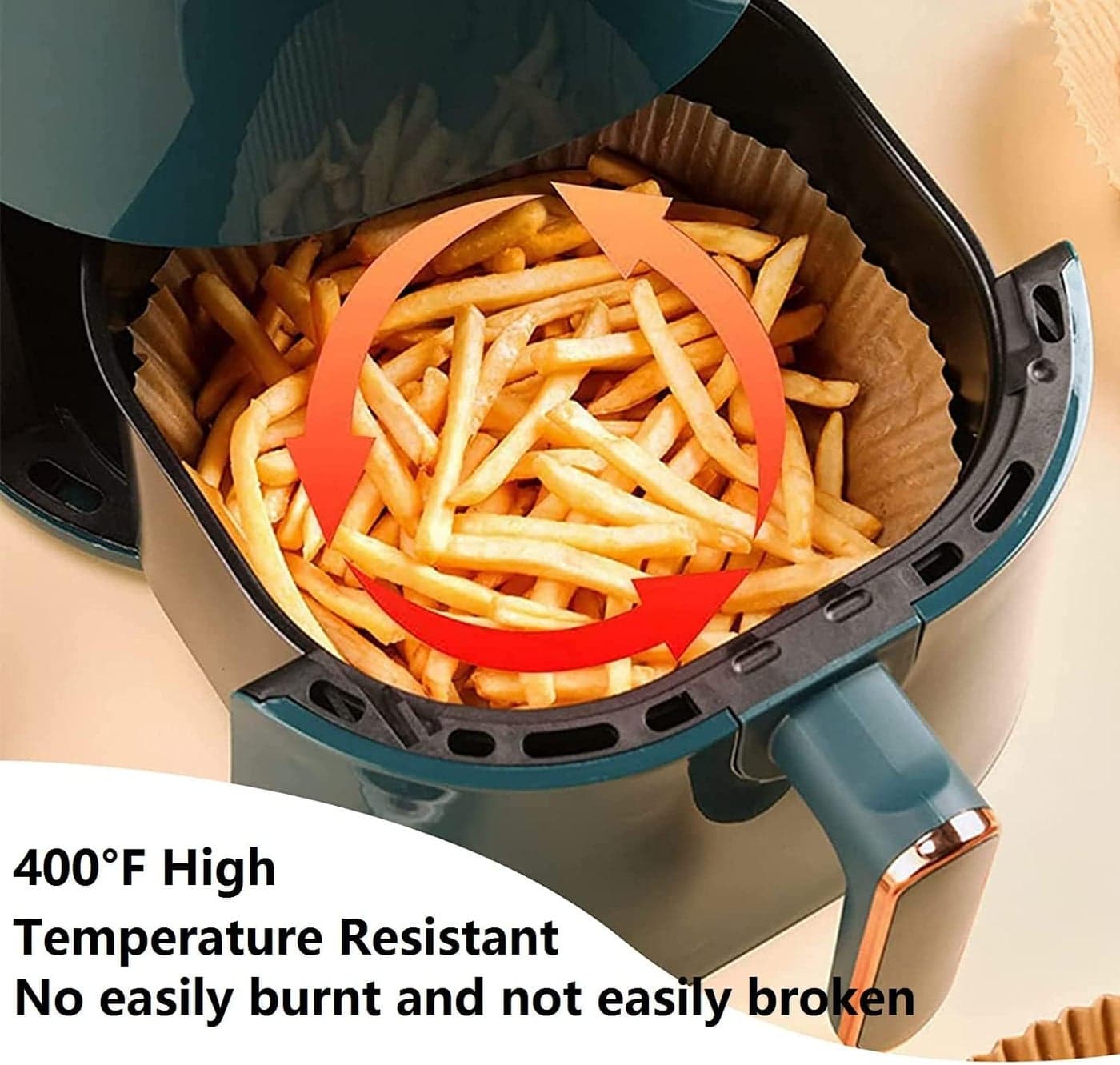 100PCS Non-stick Disposable Air Fryer Liners, Air Fryer Disposable Paper Line... Baking Parchment Papers (٣)