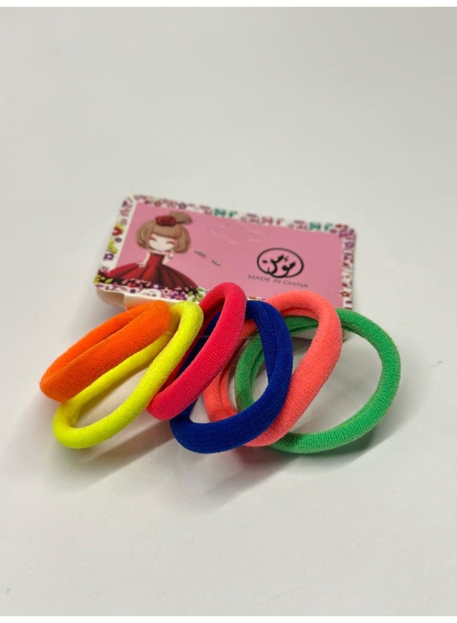 Baby Hair Ties, Cotton Hair Ties for Kids Girls, Multicolor, Small Soft Hair Bands for Ponytail Holder may vary color 6PCS Elastics (4)