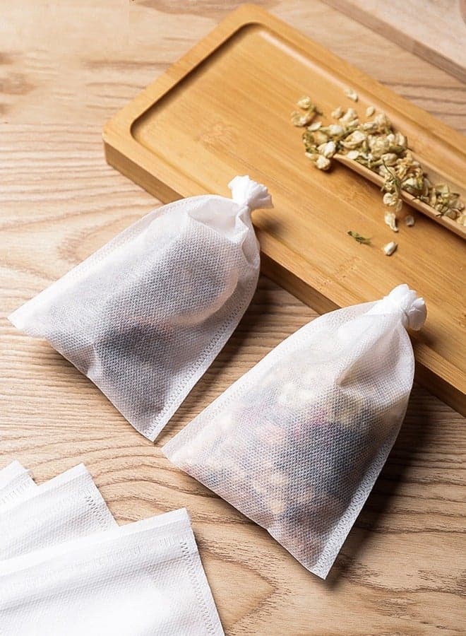 piece Food-grade Non-woven Tea Bag Filter Bags Set Disposable Drawstring Tea Bags For Loose Tea, Coffee Coffee & Tea Infusers (8)