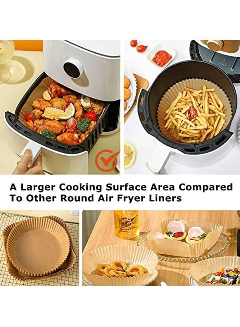 20CM Square Air Fryer Liner, Waterproof Air Fryer Baking Paper, Microwave Baking Parchment Paper (50 Pack) Barbecue Tools (٢)