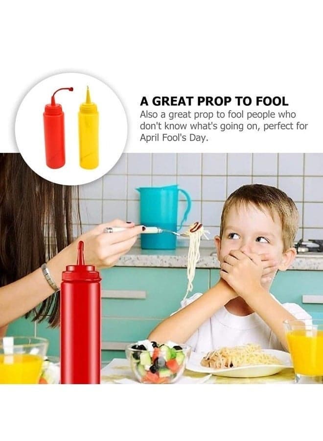 Ketchup And Mustard Squeeze Bottle Combo Pack - 2-pack Plastic Kitchen Table Condiment Squirt Dispensers (8)
