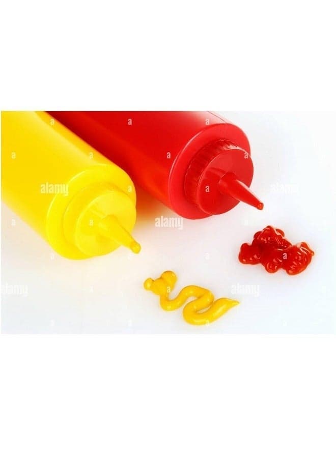 Ketchup And Mustard Squeeze Bottle Combo Pack - 2-pack Plastic Kitchen Table Condiment Squirt Dispensers (7)