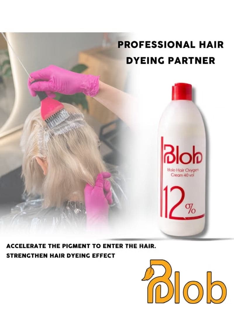 Blob Hair Oxygen Cream 40 Volume (12%) 1000 ml (The packaging may vary) Highlights (٣)