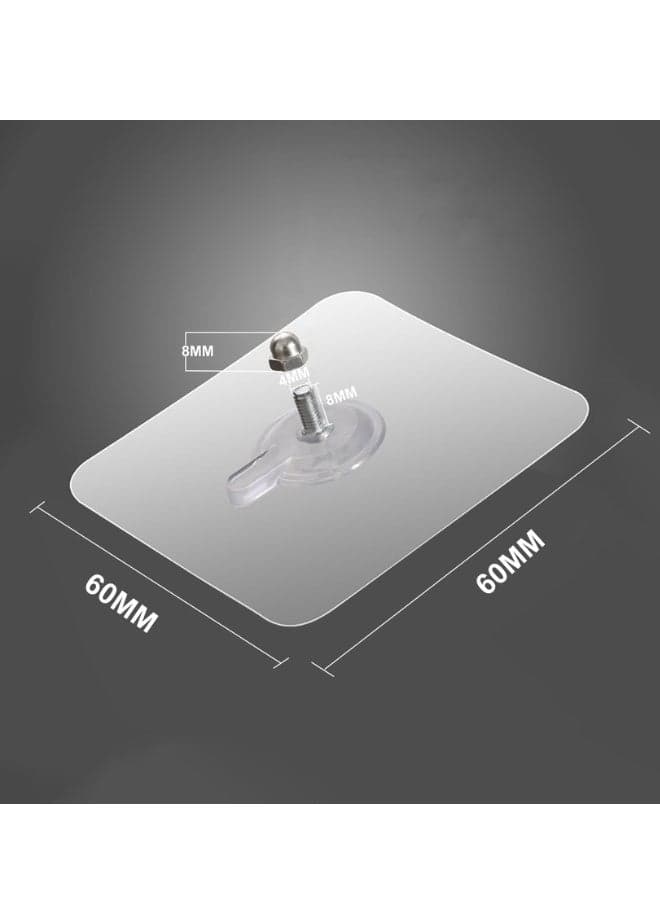 10 pcs Heavy Duty Wall Hooks Self Adhesive Hook Strong Nail Transparent Screw Holder Self Sticking Wall Hooks for Bathroom Kitchen Wall Hanging Ceiling Screw Net Length 8mm (4)