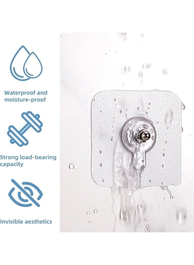 10 pcs Heavy Duty Wall Hooks Self Adhesive Hook Strong Nail Transparent Screw Holder Self Sticking Wall Hooks for Bathroom Kitchen Wall Hanging Ceiling Screw Net Length 8mm (3)