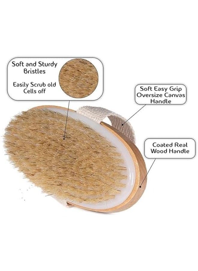 Two-piece wooden body brush set, beige (6)